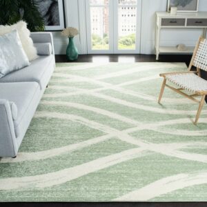 SAFAVIEH Adirondack Isidor Geometric Area Rug, Sage/Cream, 11' x 15'