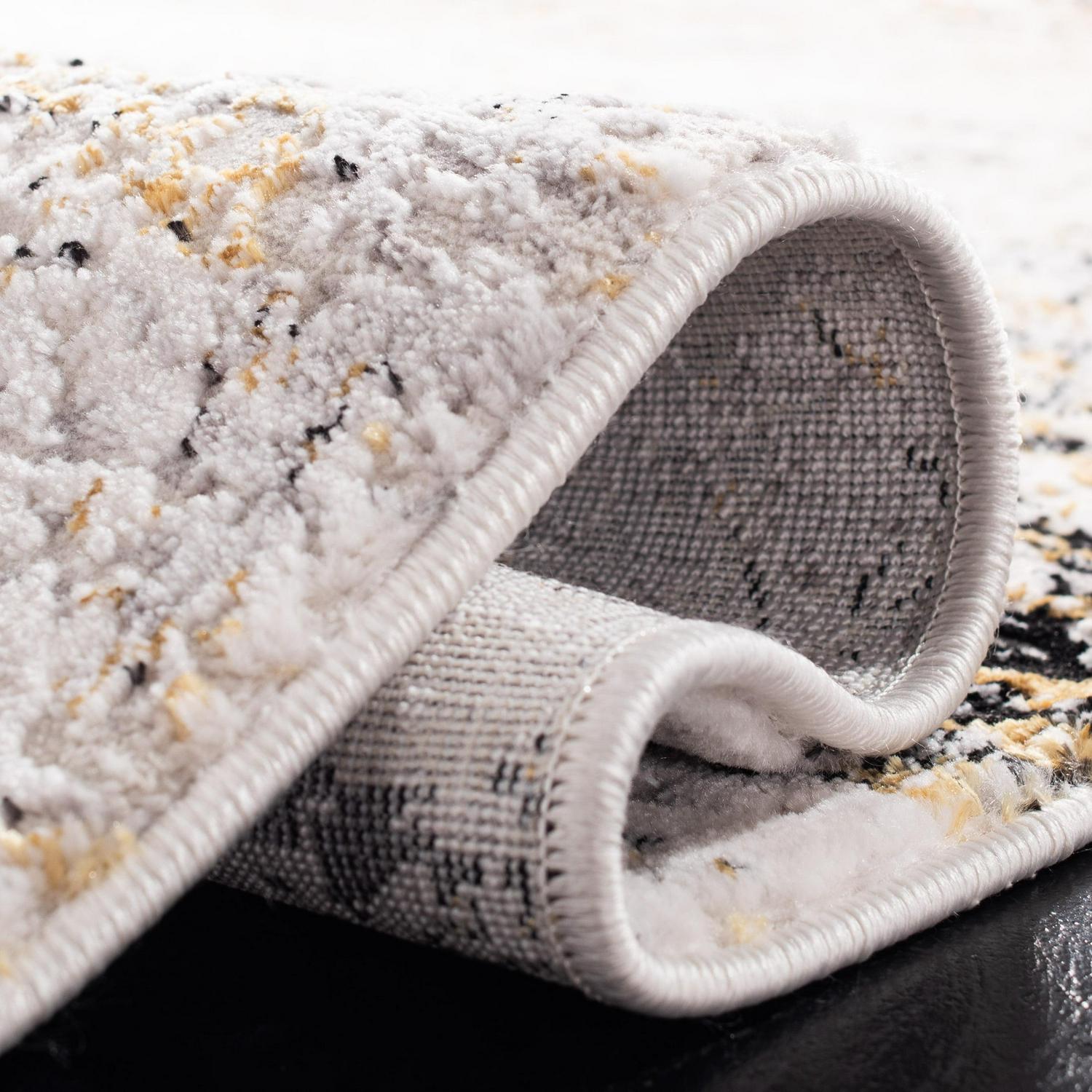 SAFAVIEH Amalfi Cian Distressed Area Rug, Creme/Gold, 5'3" x 7'6" - Image 6