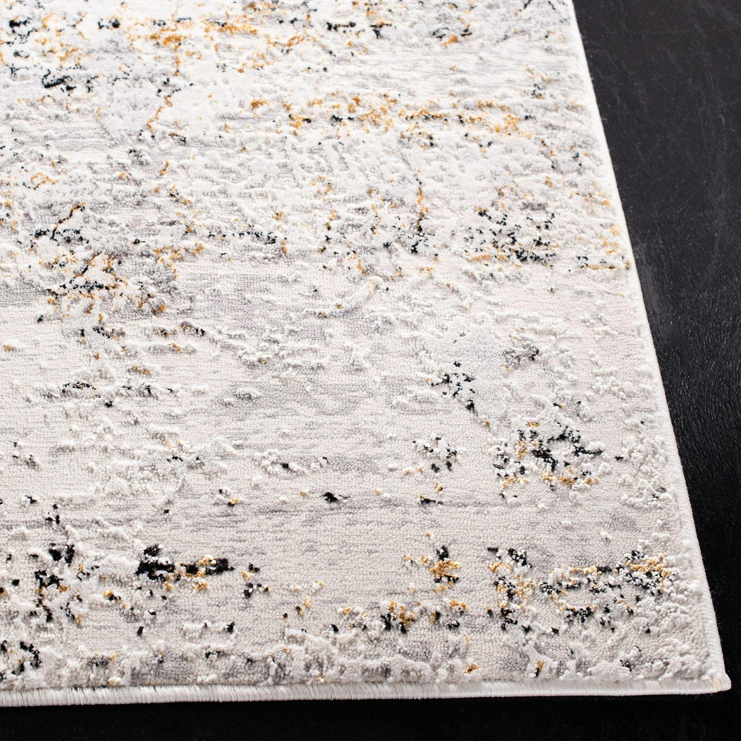 SAFAVIEH Amalfi Cian Distressed Area Rug, Creme/Gold, 5'3" x 7'6" - Image 5