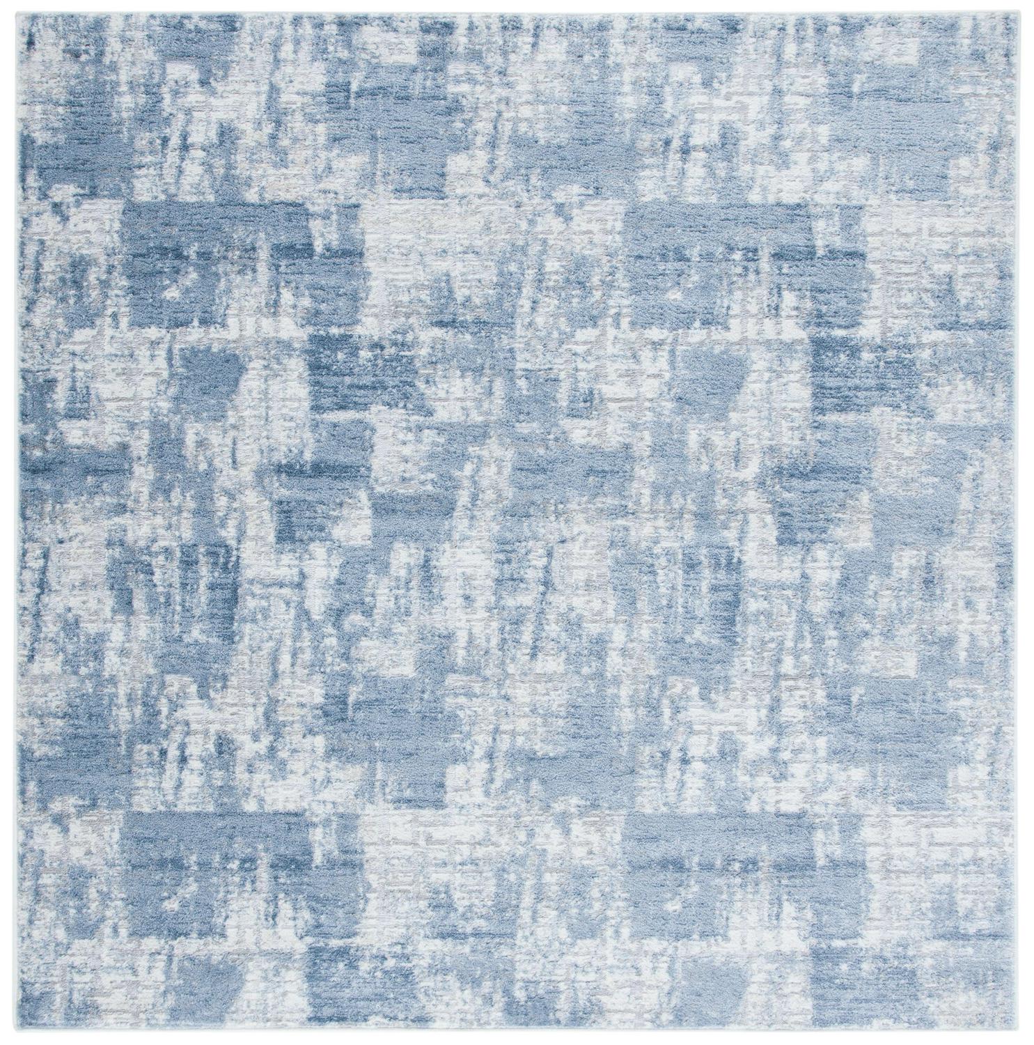 SAFAVIEH Amelia Carrie Abstract Area Rug, Ivory/Blue, 6'7" x 6'7" Square - Image 2