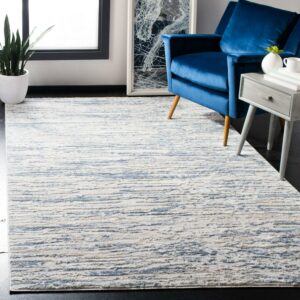 SAFAVIEH Amelia Lester Abstract Area Rug, Ivory/Blue, 5'3" x 7'6"