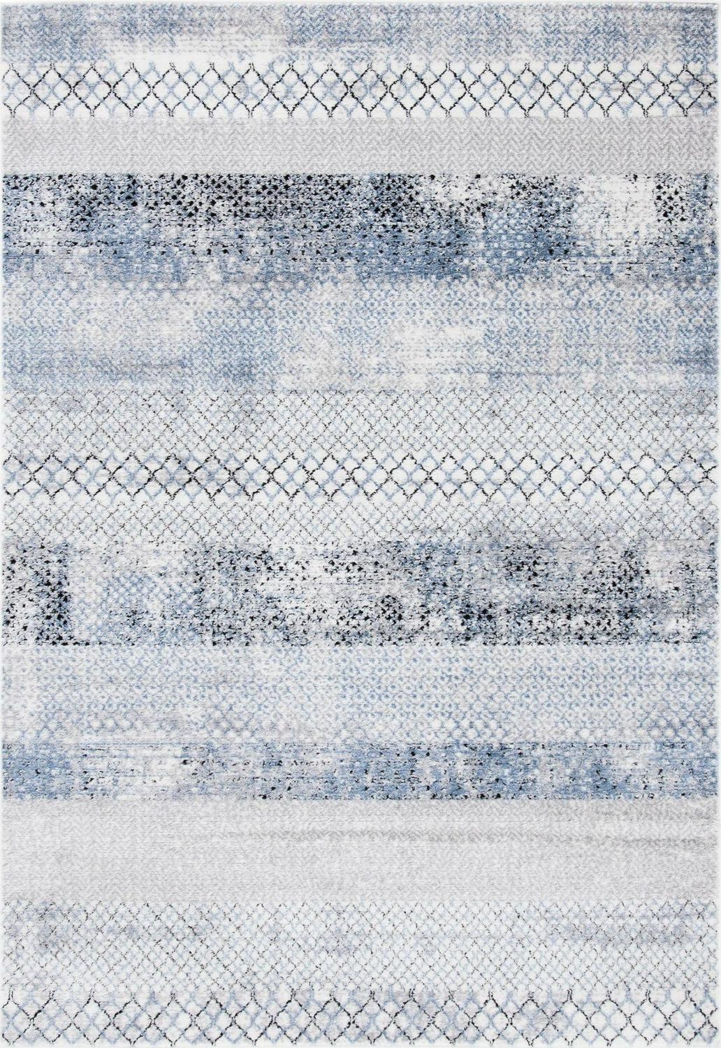 SAFAVIEH Amelia Manuel Geometric Area Rug, Gray/Light Blue, 6' x 9' - Image 2
