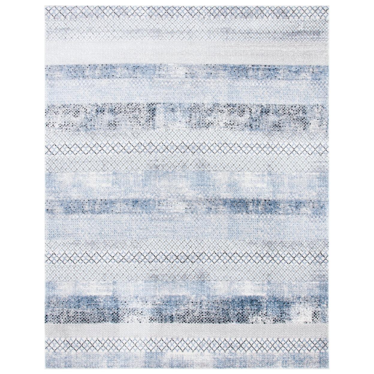 SAFAVIEH Amelia Manuel Geometric Area Rug, Gray/Light Blue, 6' x 9'