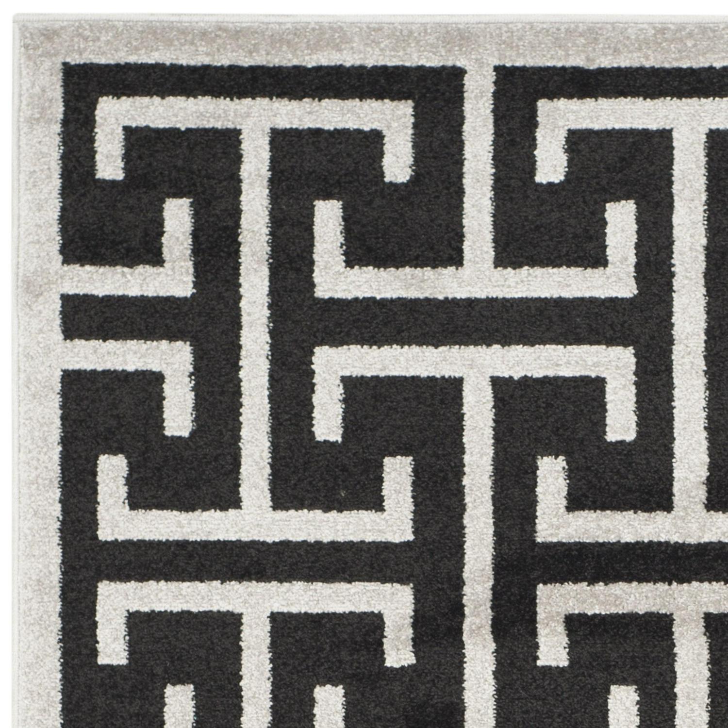 SAFAVIEH Amherst Denton Geometric Area Rug, Anthracite/Light Grey, 4' x 6' - Image 4