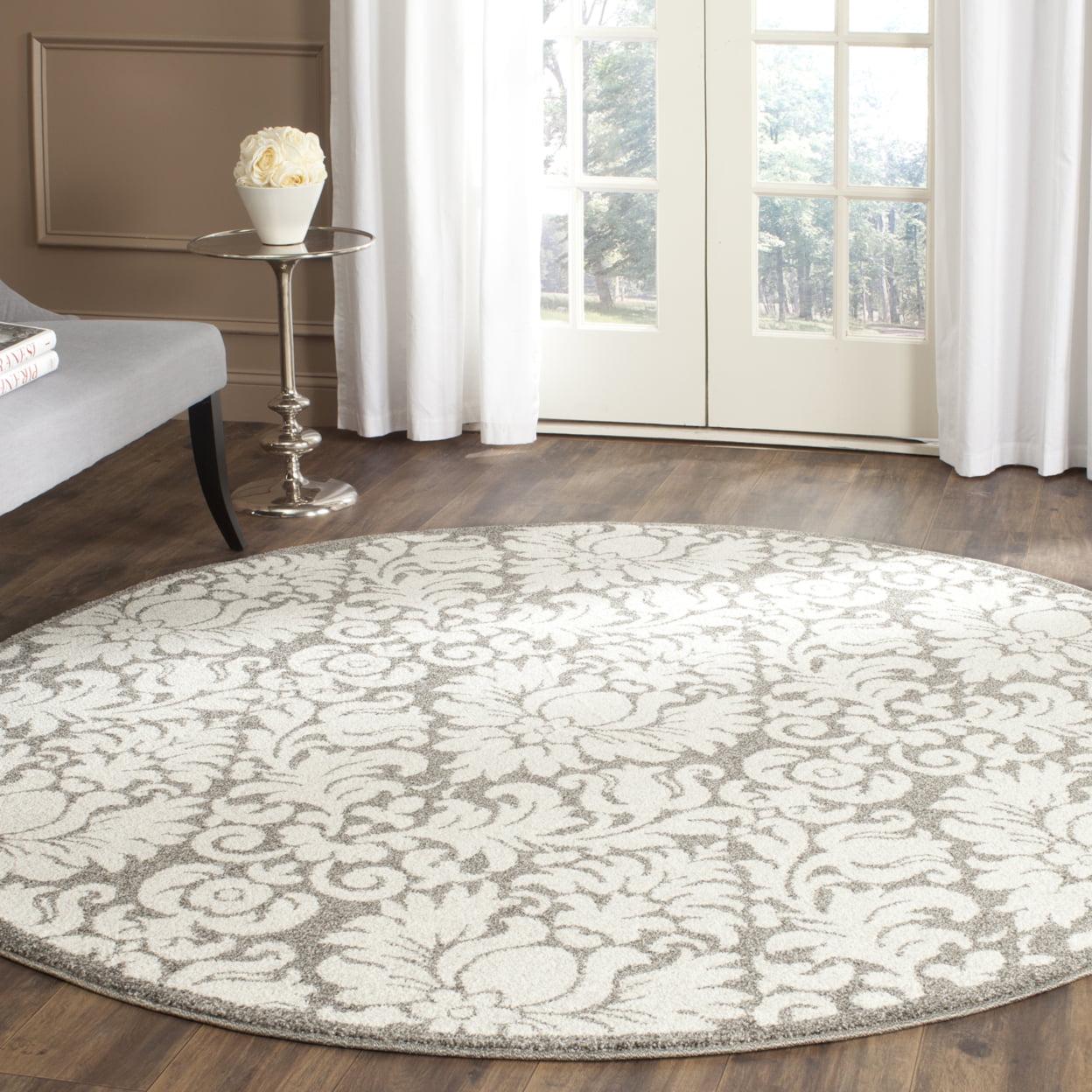 SAFAVIEH Amherst Rosabel Geometric Area Rug, Dark Grey/Beige, 6' x 9' - Image 2