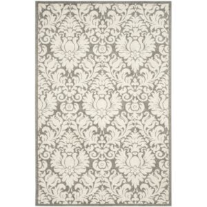 SAFAVIEH Amherst Rosabel Geometric Area Rug, Dark Grey/Beige, 6' x 9'