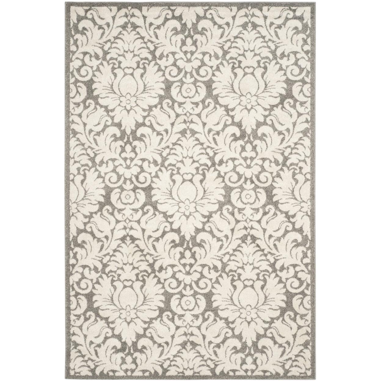 SAFAVIEH Amherst Rosabel Geometric Area Rug, Dark Grey/Beige, 6' x 9'