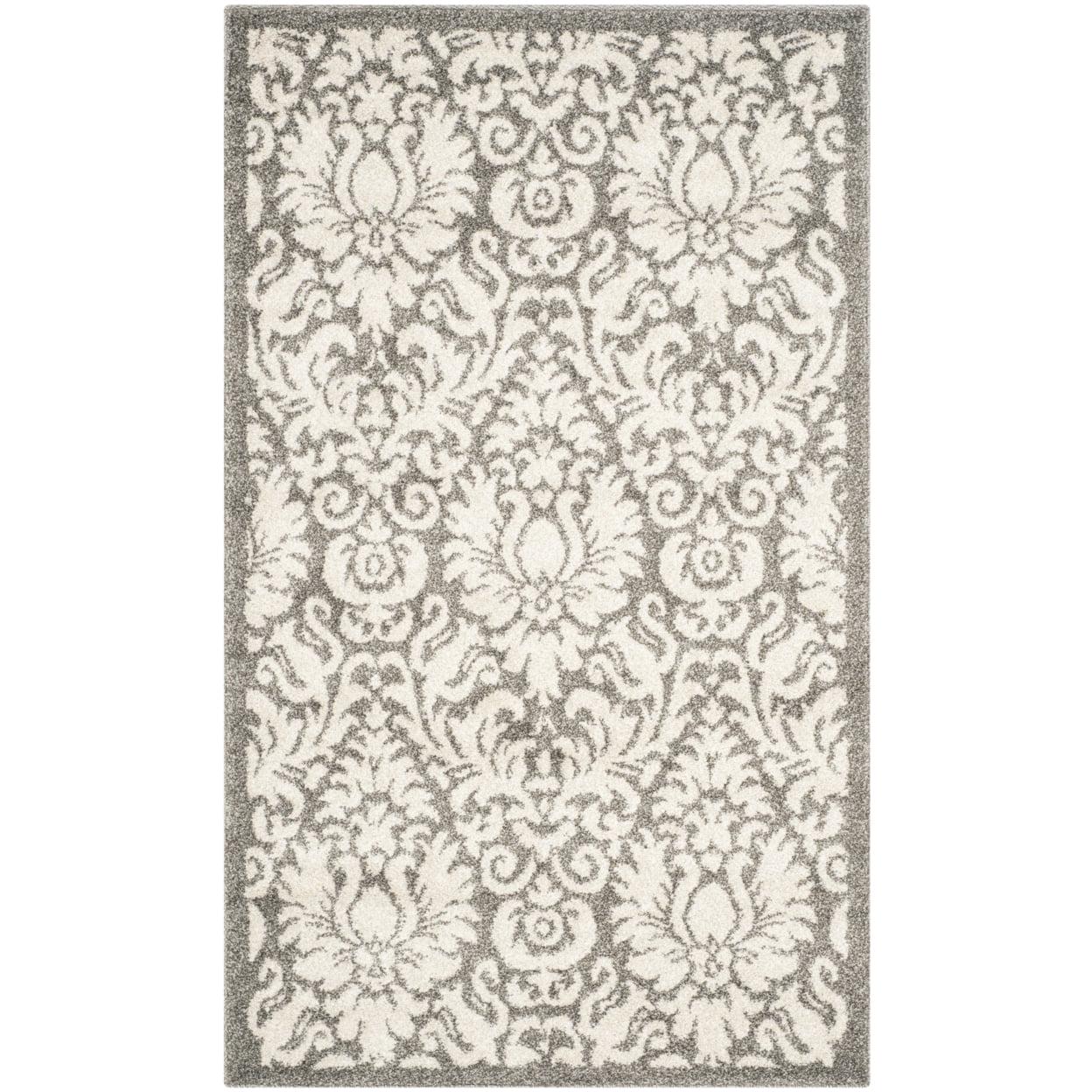 SAFAVIEH Amherst Rosabel Geometric Area Rug, Dark Grey/Beige, 6' x 9' - Image 9