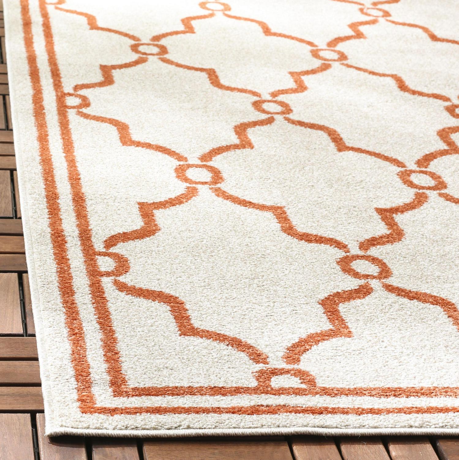 SAFAVIEH Amherst Wesley Geometric Area Rug, Beige/Orange, 6' x 9' - Image 4
