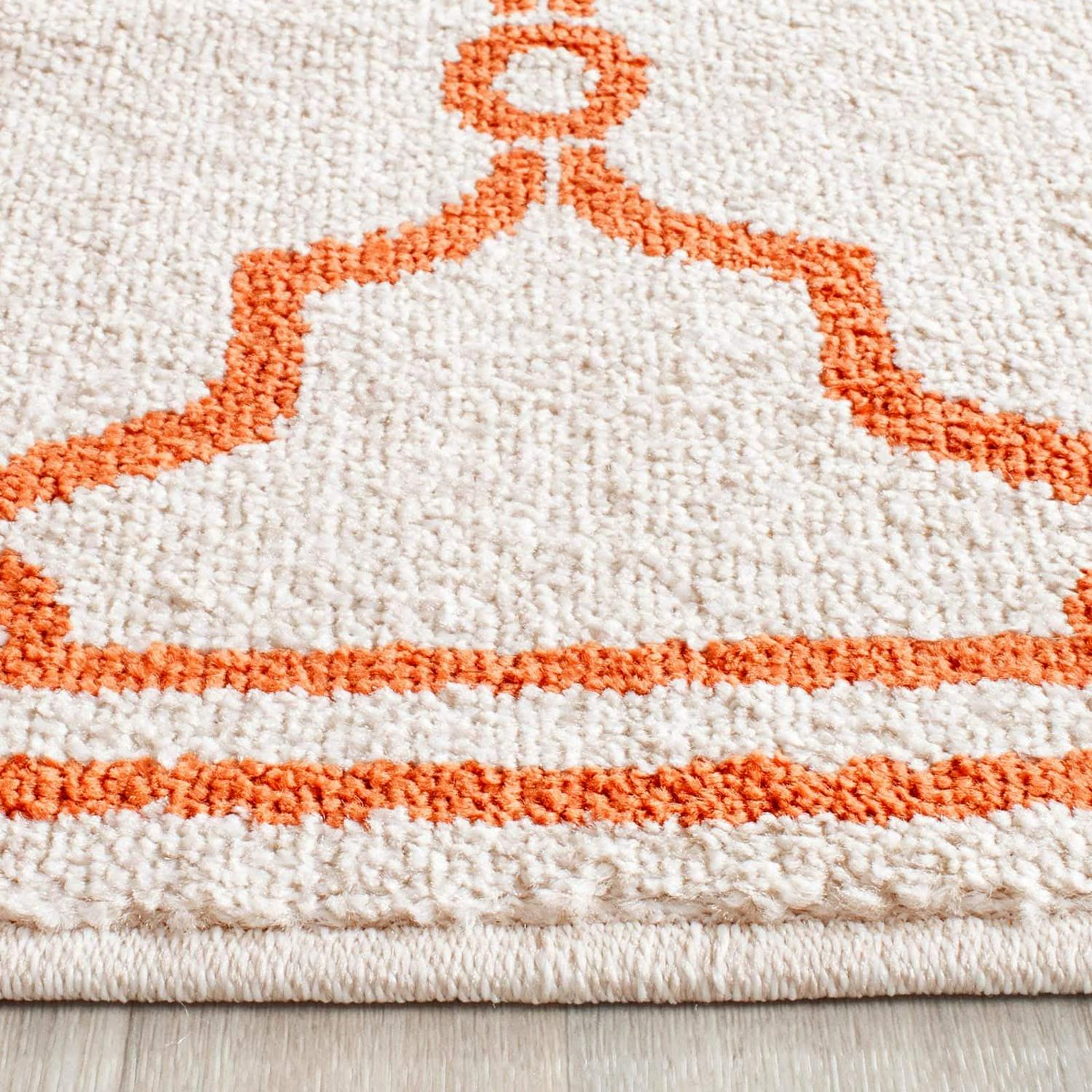 SAFAVIEH Amherst Wesley Geometric Area Rug, Beige/Orange, 6' x 9' - Image 3