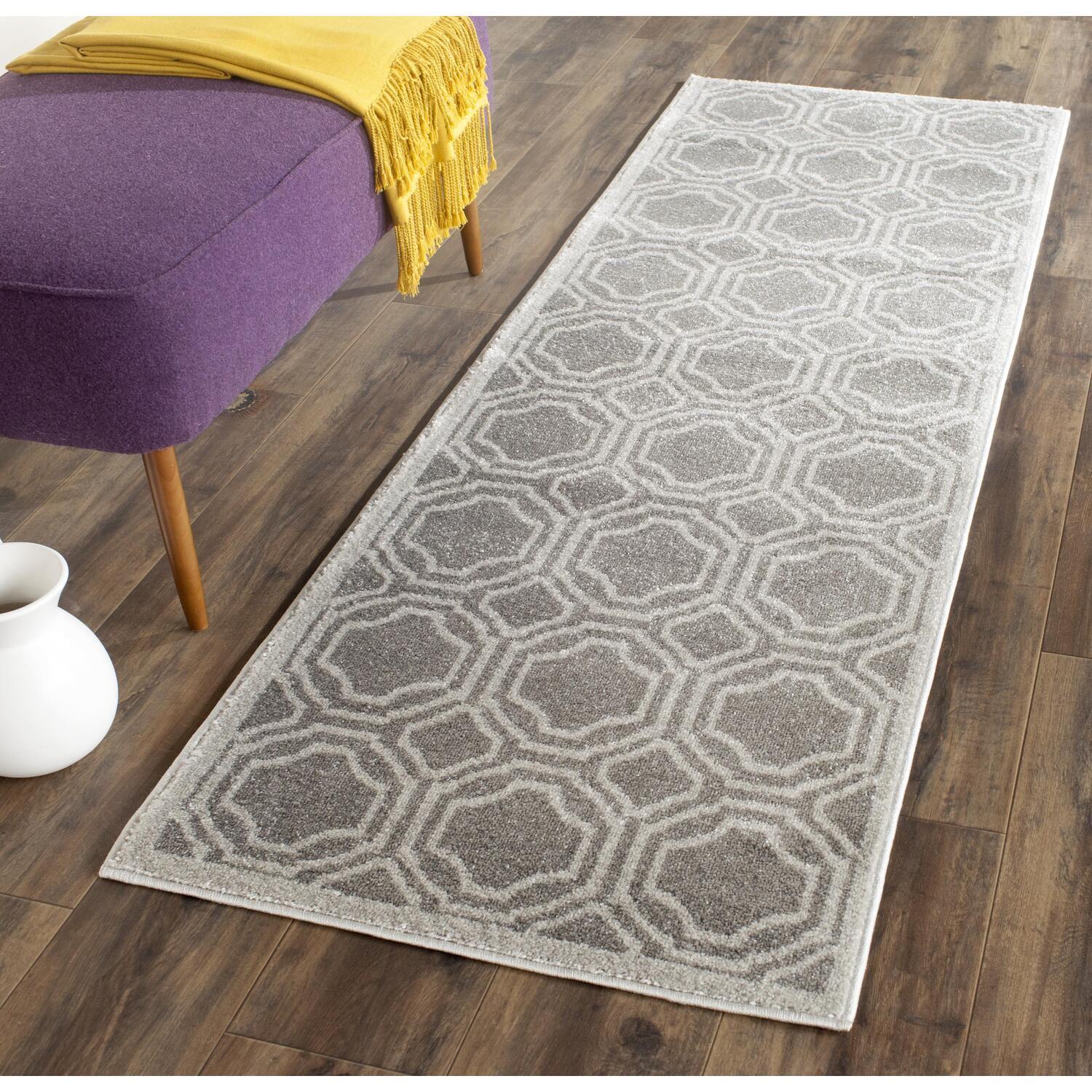 SAFAVIEH Amherst Wilson Geometric Runner Rug, Grey/Light Grey, 2'3" x 11' - Image 2