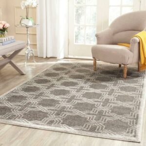 SAFAVIEH Amherst William Geometric Area Rug, Grey/Light Grey, 6' x 9'