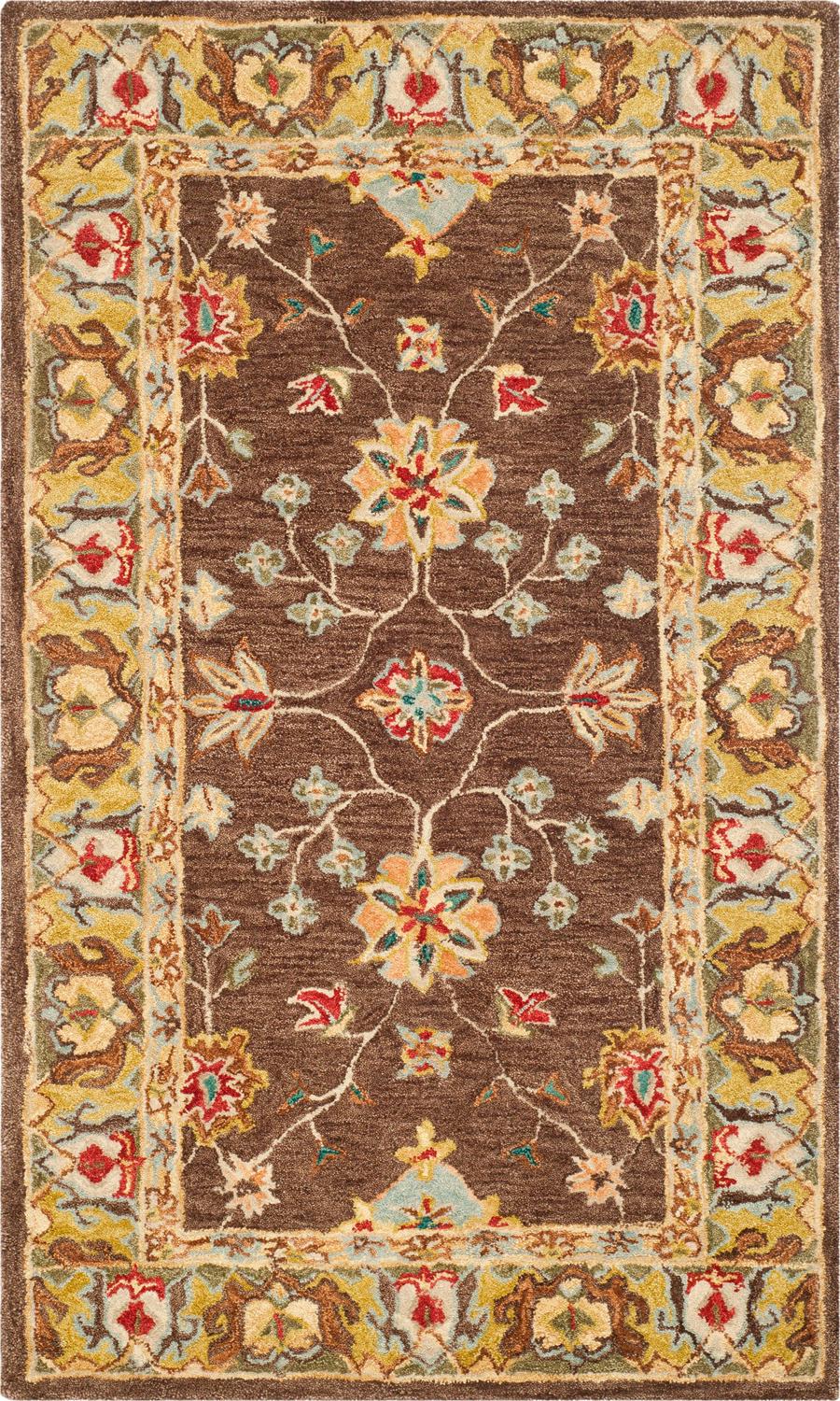 SAFAVIEH Anatolia Sandy Floral Area Rug, Brown/Gold, 3' x 5'