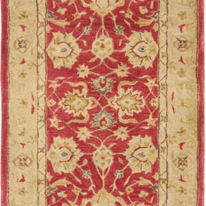 SAFAVIEH Anatolia Tracy Traditional Wool Area Rug, Red/Ivory, 3' x 5'