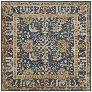 SAFAVIEH Antiquity Caelestinus Oriental Wool Area Rug, Dark Blue/Multi, 8' x 8' Square