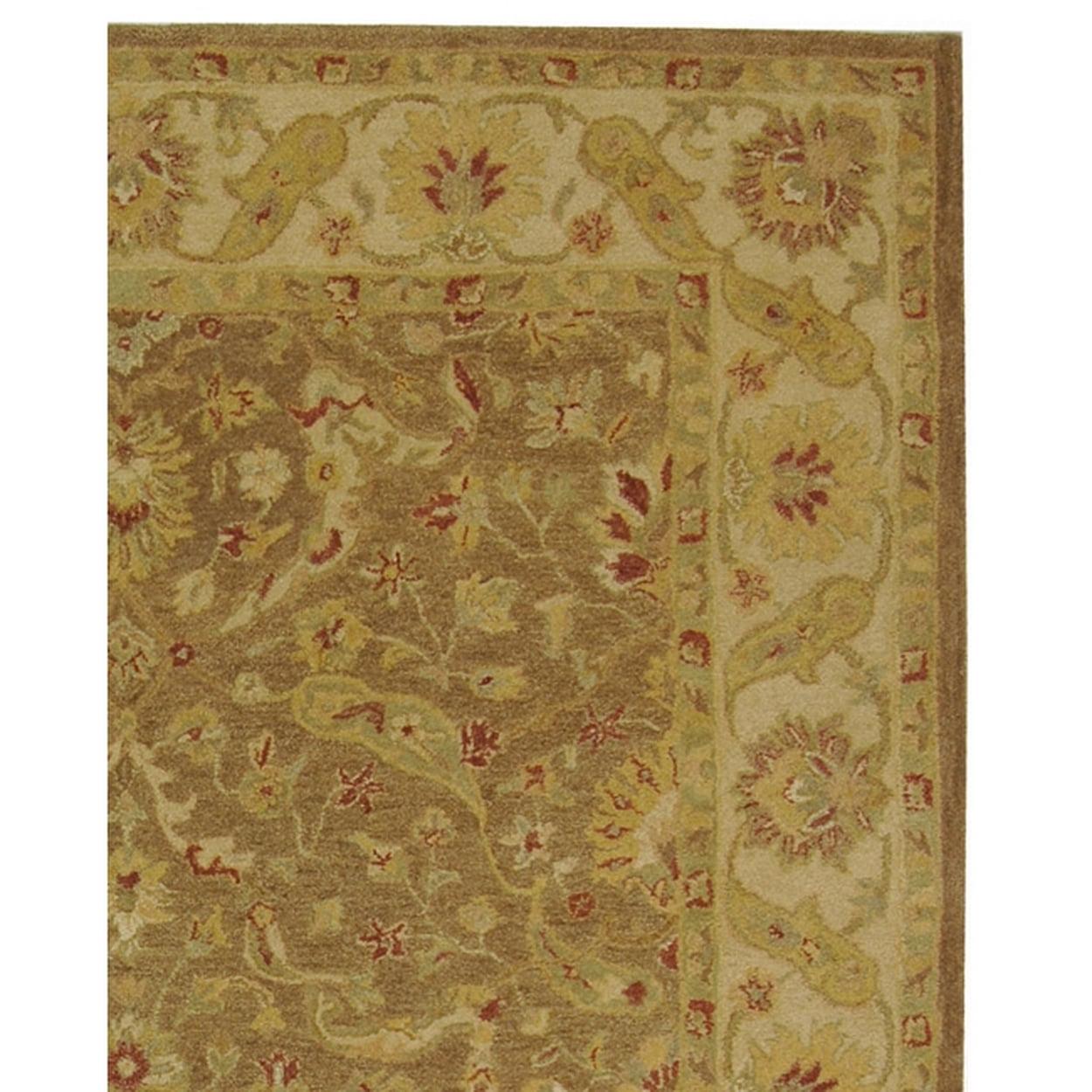 SAFAVIEH Antiquity Beaufort Traditional Floral Wool Area Rug, Brown/Gold, 11' x 17' - Image 2