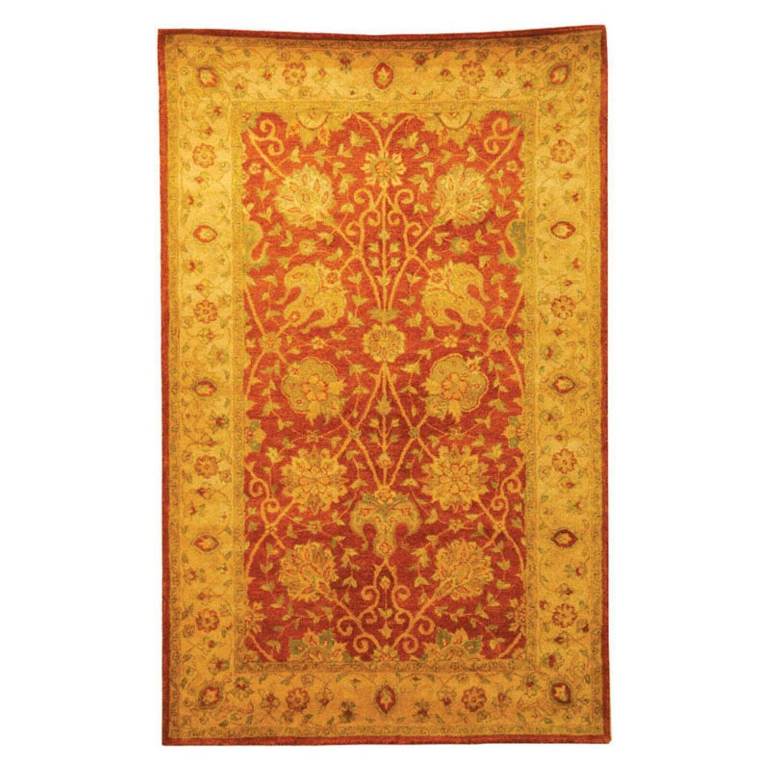 SAFAVIEH Antiquity Lilibeth Oriental Wool Area Rug, Rust, 8' x 8' Round