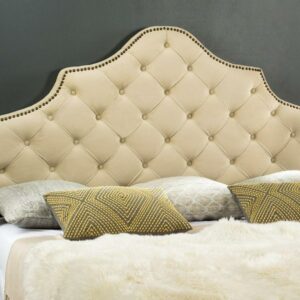 SAFAVIEH Arebelle Rustic Glam Tufted Headboard with Nail Heads, Queen, Buckwheat