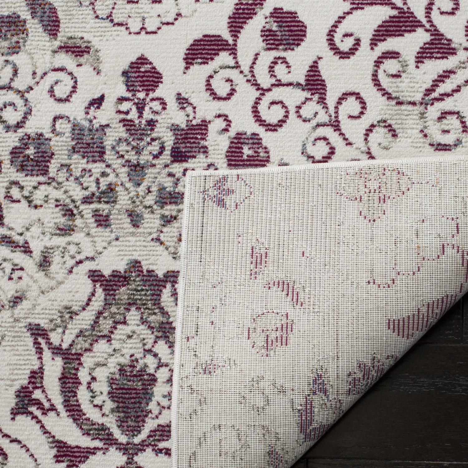 Safavieh Aria Aimee Vintage Boho Damask Rug Cream/Multi 4' x 6' 4' x 6' Indoor Living Room,Bedroom,Dining Room Rectangle - Image 4