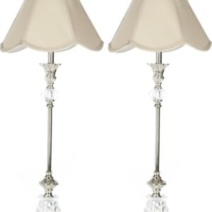 SAFAVIEH Arianna 32 in. Champagne Resin Table Lamp w/Cream Polyester Shade, Set of 2