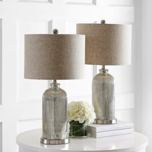 SAFAVIEH Ashson Rustic 26 in. H Table Lamp, Silver/Ivory