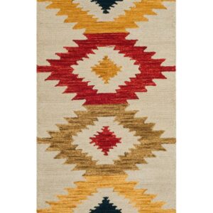 SAFAVIEH Aspen Mladen Southwestern Wool Runner Rug, Ivory/Multi, 2'3" x 11'