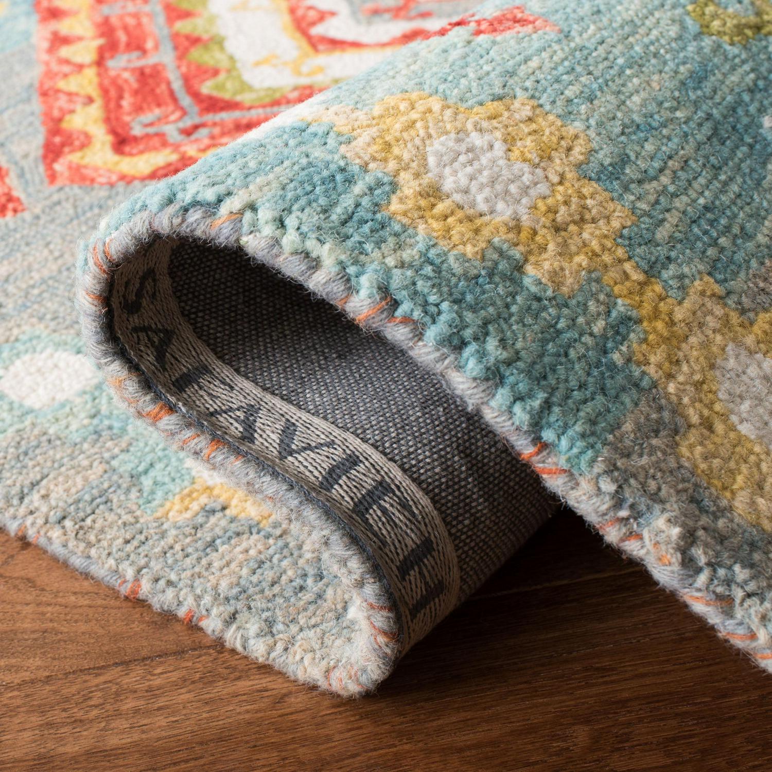 SAFAVIEH Aspen Collection APN119F Handmade Grey / Red Rug - Image 4