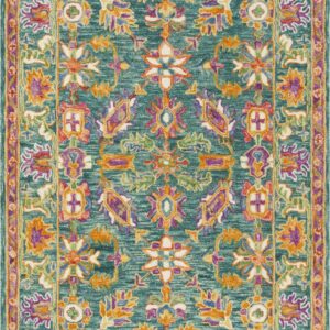 Safavieh Aspen 3' x 5' Hand Tufted Wool Rug in Turquoise and Purple