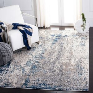 SAFAVIEH Aston Adrasteia Abstract Area Rug, Gray/Navy, 5'3" x 7'7"