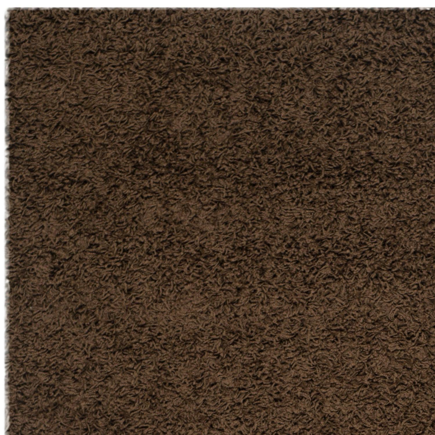 SAFAVIEH Athens Solid Plush Shag Area Rug, Brown, 5'1" x 7'6" - Image 2