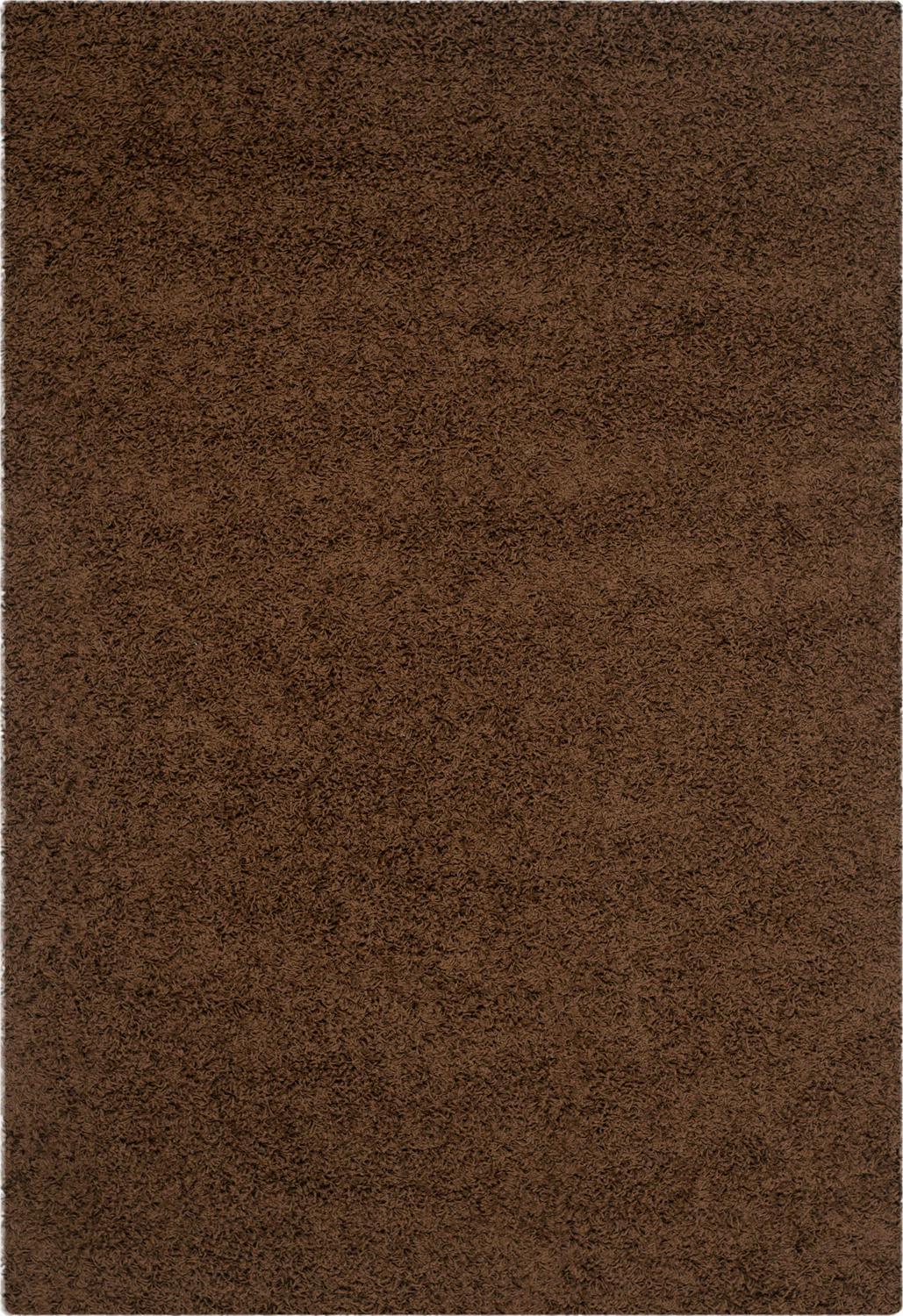 SAFAVIEH Athens Solid Plush Shag Area Rug, Brown, 5'1" x 7'6"