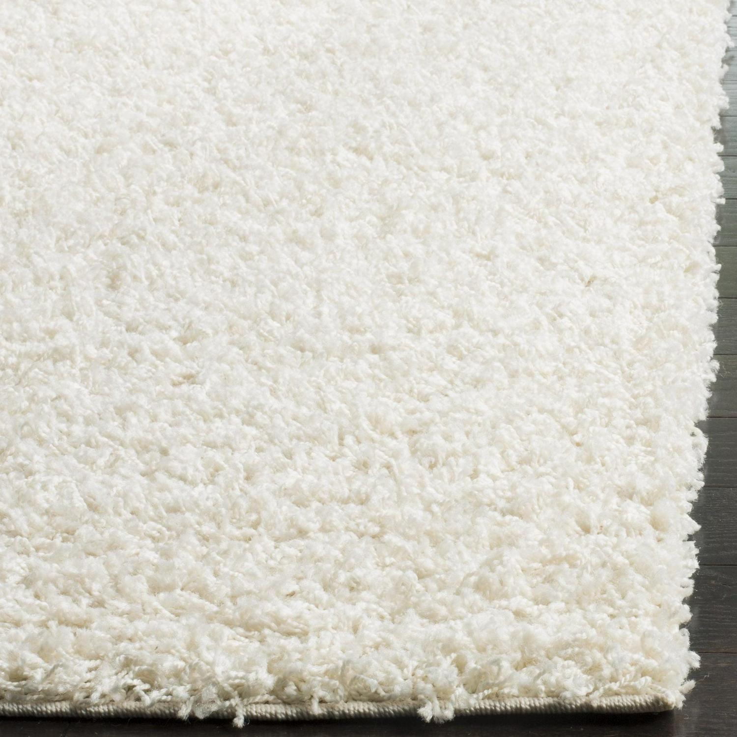 SAFAVIEH Athens Solid Plush Shag Area Rug, White, 9' x 12' - Image 3