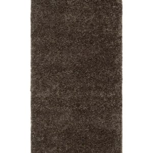 SAFAVIEH August Carlene Solid Plush Shag Runner Rug, Brown, 2'3" x 12'