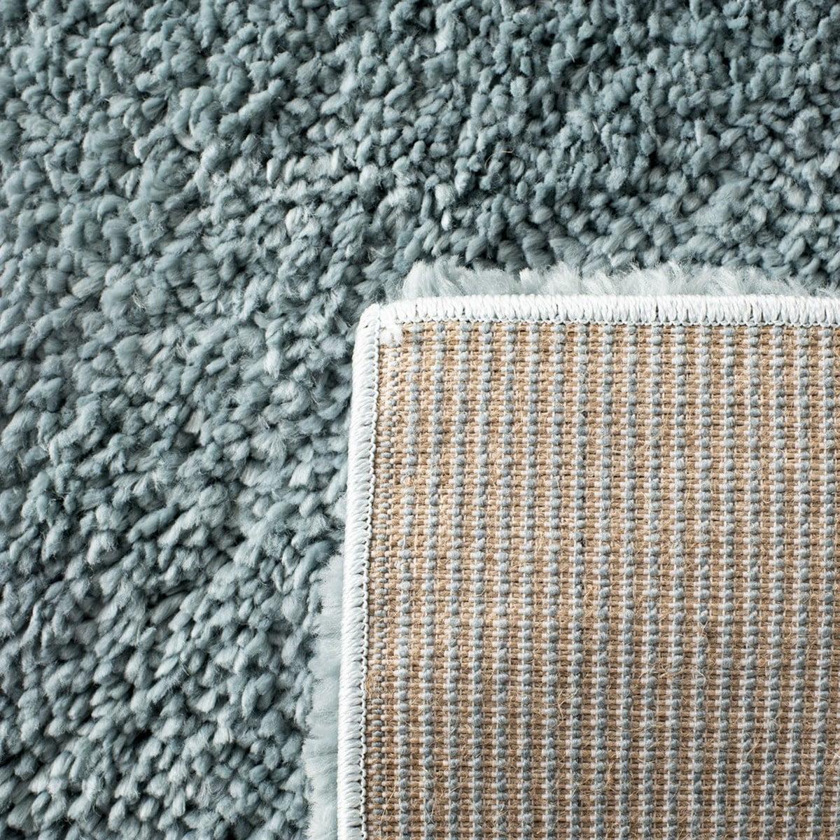 SAFAVIEH August Carlene Solid Plush Shag Area Rug, Aqua, 11' x 11' Square - Image 7