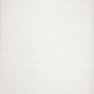 SAFAVIEH August Carlene Solid Plush Shag Area Rug, White, 5'3" x 7'6"