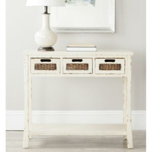 Safavieh Autumn Pine Wood 3 Drawer Console in White