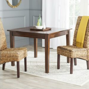 SAFAVIEH Bangka Nautical Bohemian Rattan Side Chair, Natural/Dark Brown, Set of 2