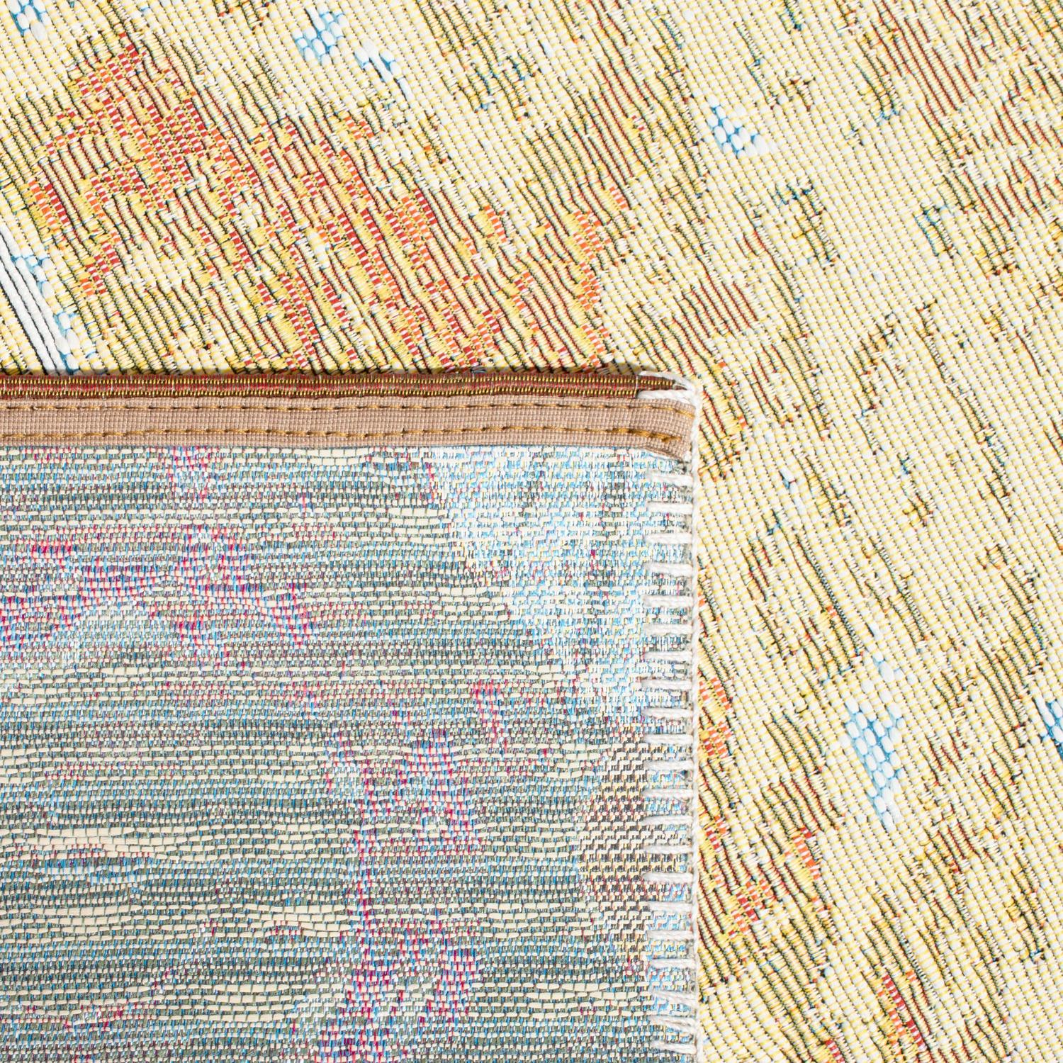 SAFAVIEH Barbados Sea Shells Outdoor Area Rug, 5'3" x 7'6", Gold/Blue - Image 6