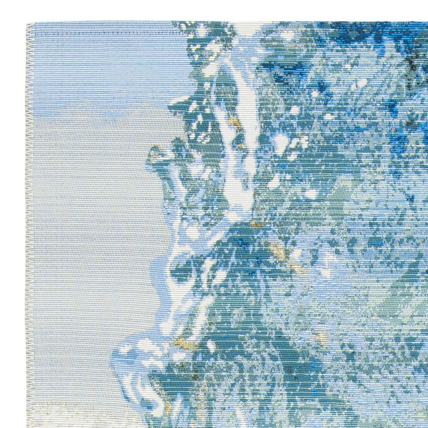 SAFAVIEH Barbados Sunset Waves Outdoor Area Rug, 5'3" x 7'6", Blue/Gold - Image 7