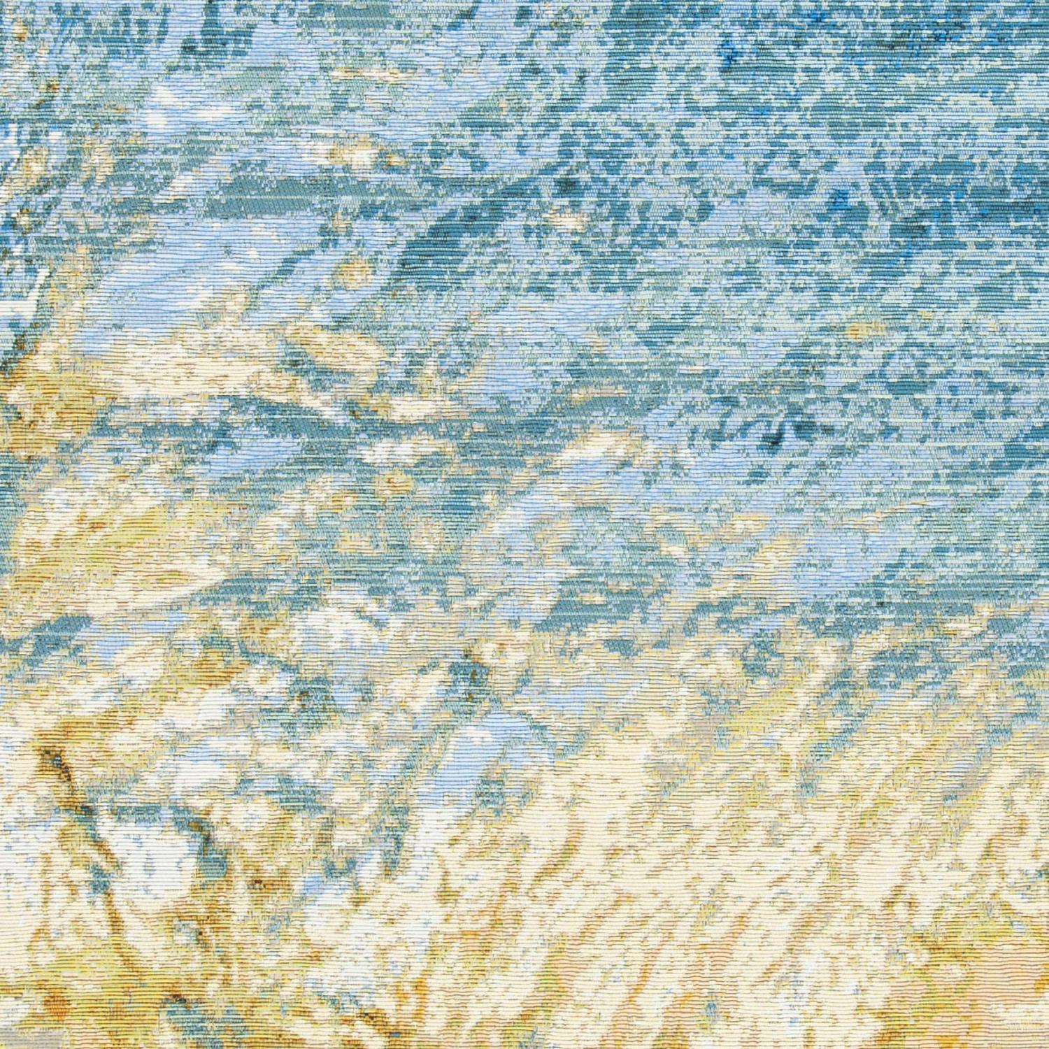 SAFAVIEH Barbados Sunset Waves Outdoor Area Rug, 5'3" x 7'6", Blue/Gold - Image 8