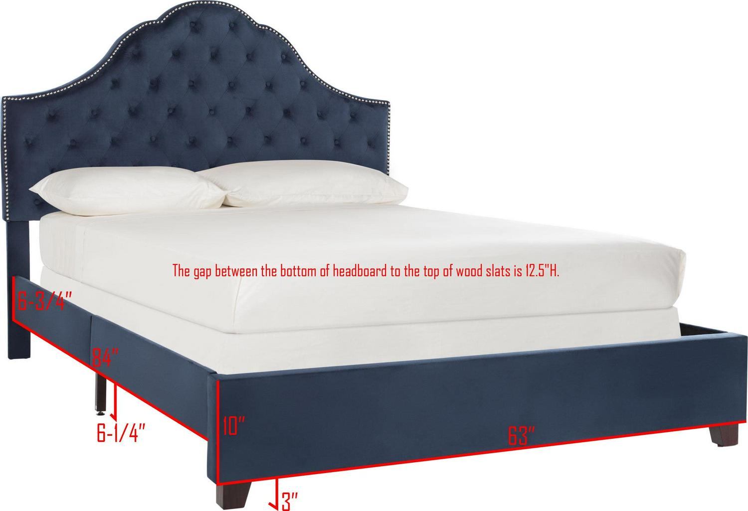 SAFAVIEH Beckham Modern Glam Tufted Headboard with Nail Heads, Queen, Navy - Image 7