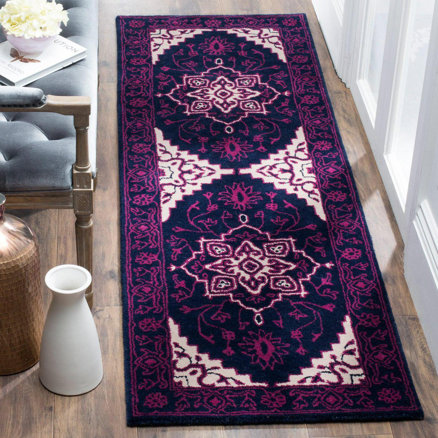 SAFAVIEH Bellagio Coty Oriental Wool Area Rug, Purple/Ivory, 5' x 8' - Image 5