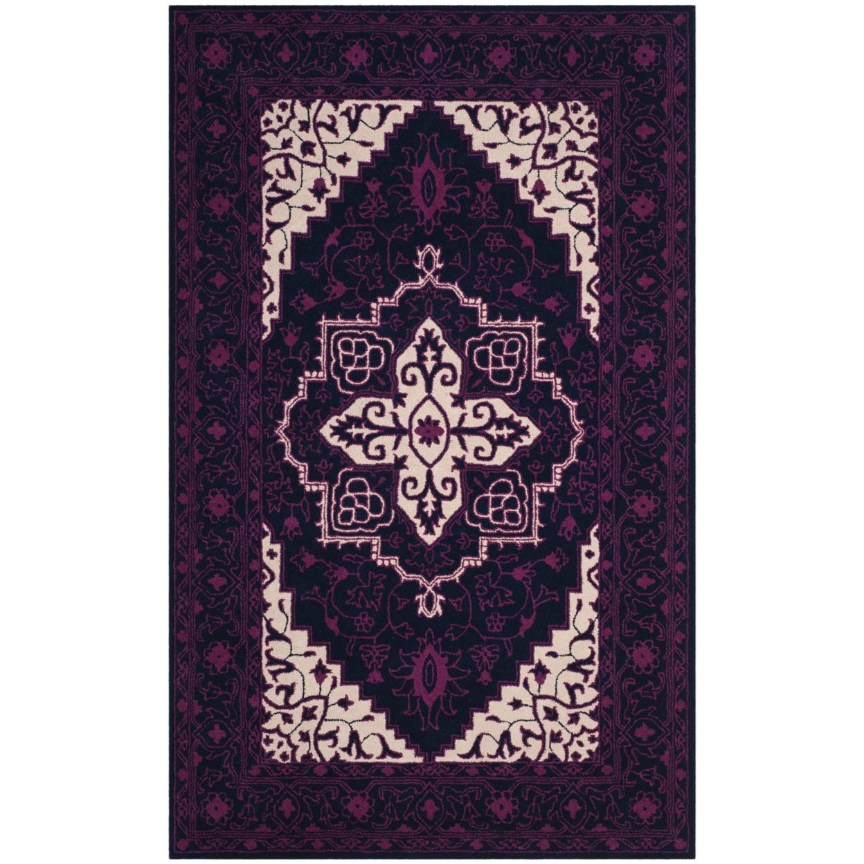 SAFAVIEH Bellagio Coty Oriental Wool Area Rug, Purple/Ivory, 5' x 8'