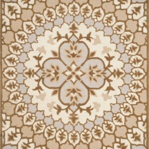 SAFAVIEH Bellagio Zoja Floral Wool Area Rug, Ivory/Dark Beige, 5' x 8'