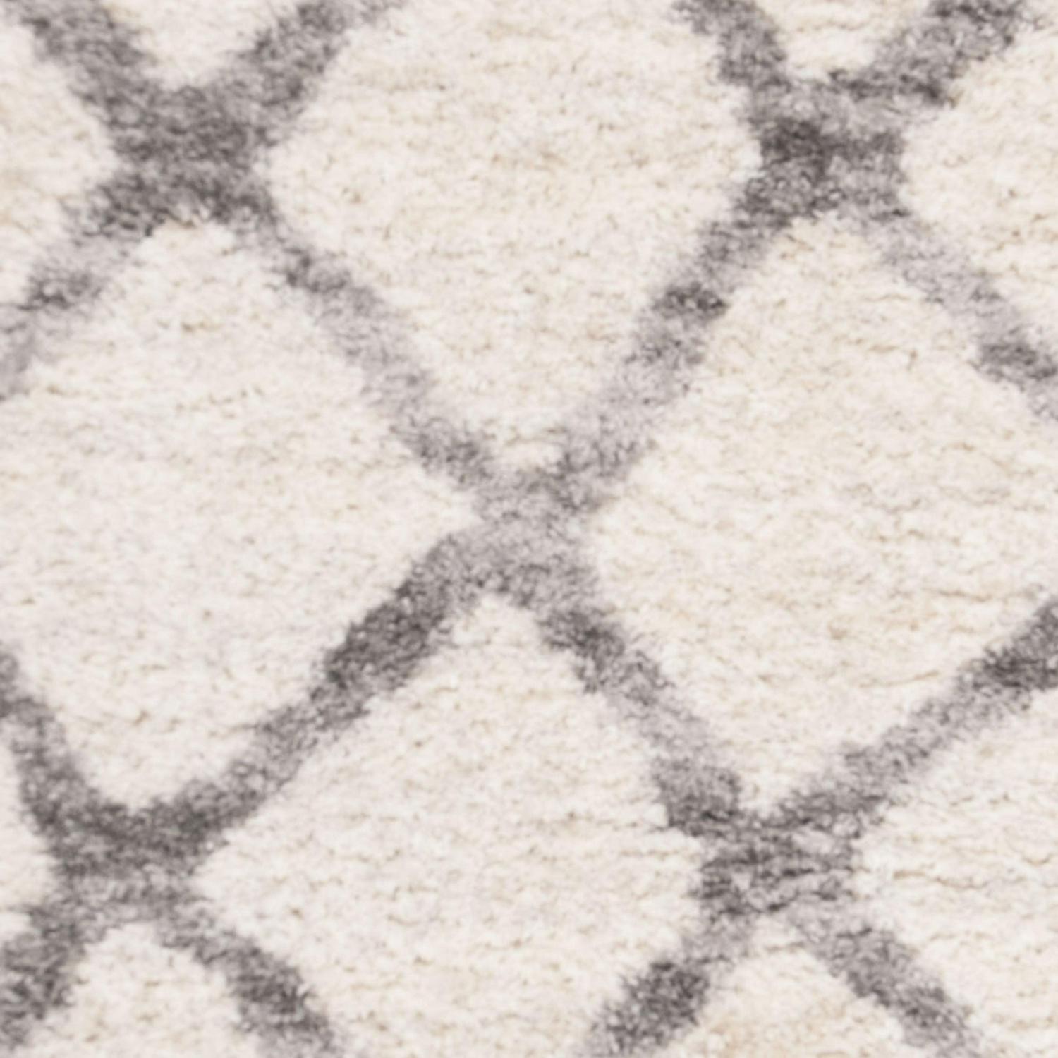 SAFAVIEH Berber Abel Geometric Shag Area Rug, Cream/Gray, 5'3" x 7'6" - Image 6