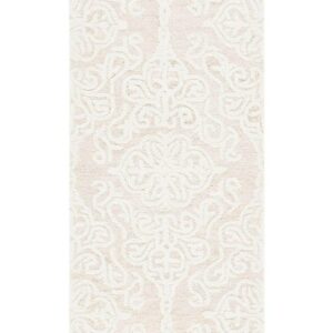SAFAVIEH Blossom Asher Damask Wool Runner Rug, Beige/Ivory, 2'3" x 8'