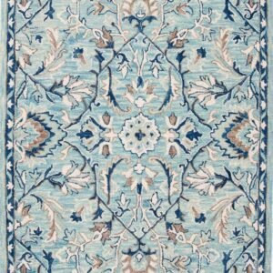 SAFAVIEH Blossom Frona Floral Wool Area Rug, Blue/Ivory, 3' x 5'