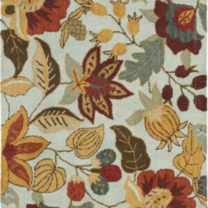 SAFAVIEH Blossom Lena Floral Wool Area Rug, Blue/Multi, 4' x 6'