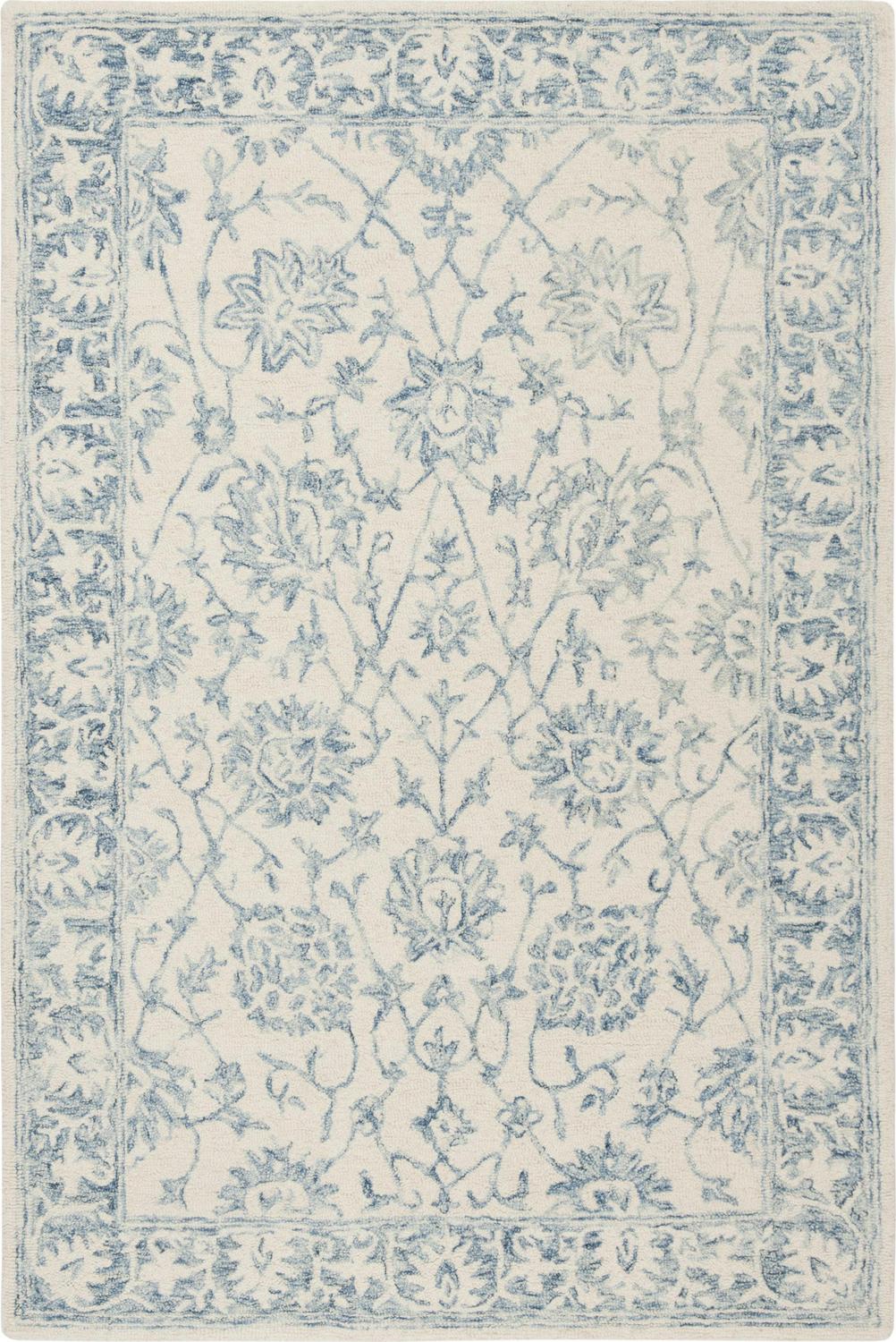 SAFAVIEH Blossom Munya Oriental Area Rug, Ivory/Blue, 4' x 6'