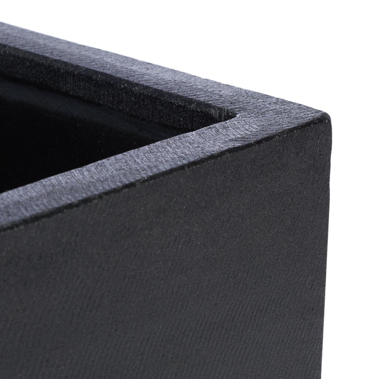 SAFAVIEH Borsla Modern Glam Square Patio Planter with Stand, Natural/Black - Image 6